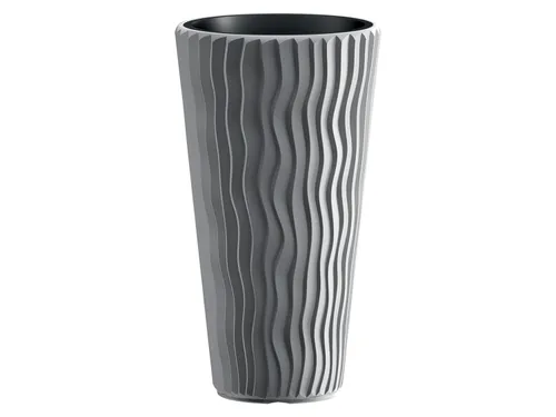 Prosperplast Květináč s vložkou Sandy Slim (šedá, Š 30 x V 53 x H 30 cm)