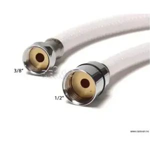 Dusjslange Hvit 1,6 M, 3/8 "X 1/2" 160 Cm