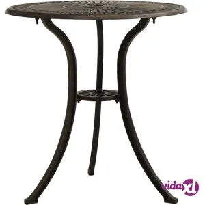vidaXL Puutarhapöytä pronssi 62x62x65 cm valualumiini