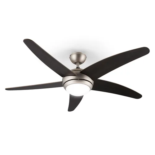 Klarstein Bolero Ventilador de techo 2 en 1 de 134 cm con lámpara, 55 W, aspas de nogal y mando a distancia