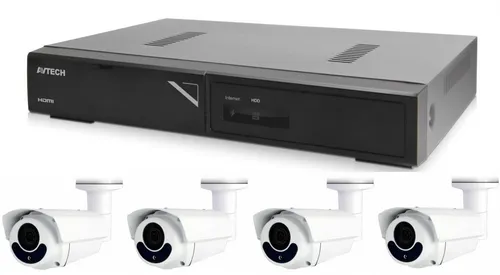 Kameraset 1x AVTECH NVR AVH1104 und 4x 2MPX Motorzoom IP Bullet Kamera AVTECH DGM2643SV + 4x UTP-Kabel 1x RJ45 - 1x RJ45 Cat5e 15m!