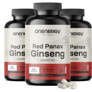 OnEnergy 3x Red Panax Ginseng – Roter Ginseng Extrakt 1200 mg, zusammen 360 Kapseln