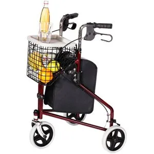 MODERNE HAUSFRAU 3 Rad Rollator Tri Walker für innen & außen, faltbar, leicht