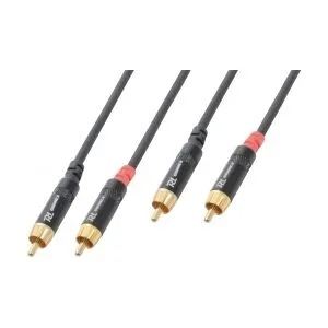 Phonokabel "god kvalitet" 2x RCA-han til 2x RCA-han, sort 12m TILBUD kabel male