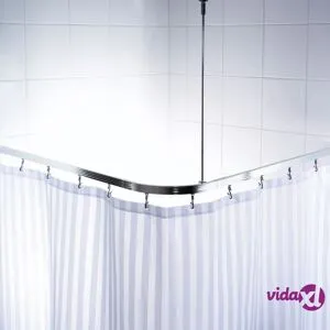 RIDDER Kulmasuihkun verhotanko koukuilla kromi 52500