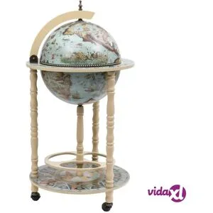 vidaXL Karttapallon muotoinen baarikaappi eukalyptuspuu sininen