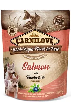 Carnilove Dog Pouch paté salmon & blueber puppies 300g
