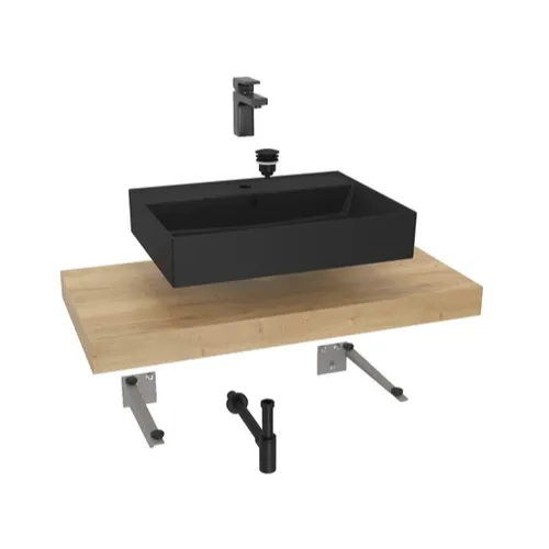 Koupelnová sestava Siko s deskou pod umyvadlo Dolce 100x8x50 cm dub halifax KSETDO16