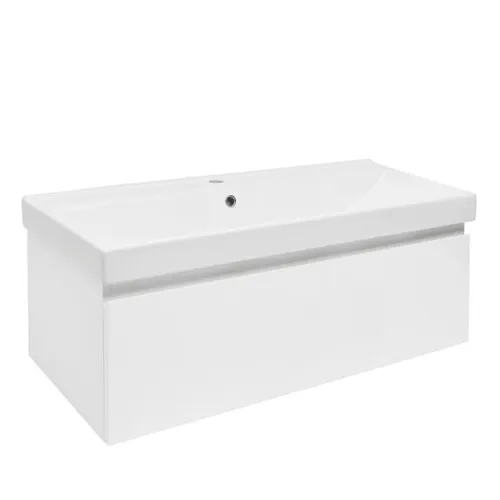 Koupelnová skříňka s umyvadlem SAT B-WAY 99x30x45 cm bílá lesk BWAY100WU1
