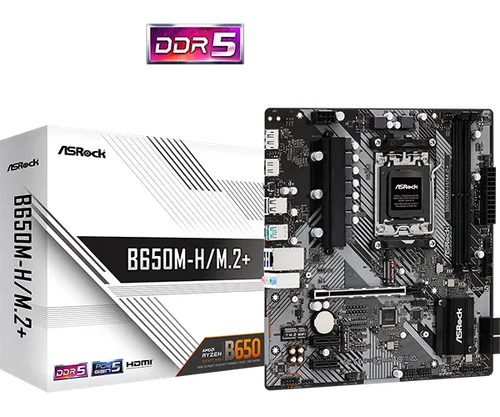 Asrock B650M-H/M.2+ Motherboard Micro ATX AM5 Socket DDR5