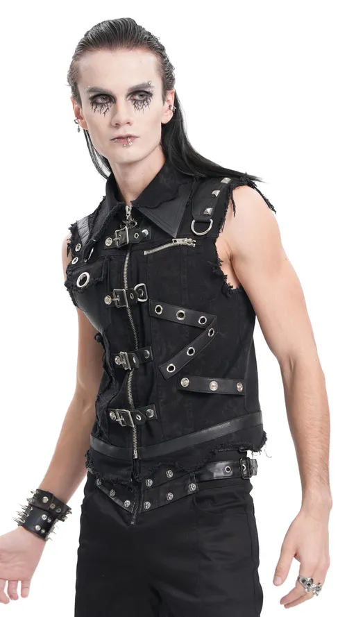 Herrenhemd (Weste) DEVIL FASHION - Black Gothic Punk