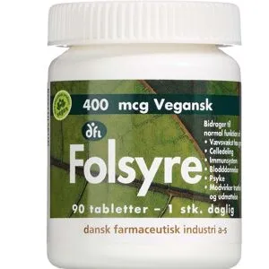 Grønne Vitaminer Folsyre 400 µg Kosttilskud 90 stk