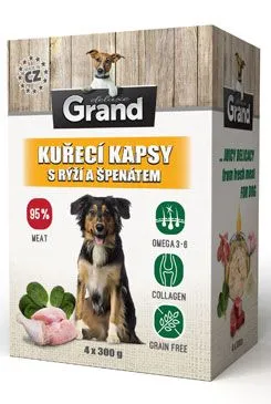 Grand kapsa Deluxe pes kuřecí s rýží a špenátem 4x300g