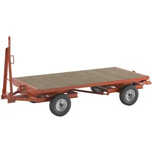 kaiserkraft Reboque, direção por travessa giratória dupla de 4 rodas, capacidade de carga 3 t, superfície de carga 2,5 x 1,25 m, pneumáticos