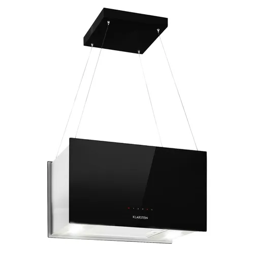 Klarstein Kronleuchter L Inselabzugshaube 60cm Abluft: 590m³/h LED Touch Glas