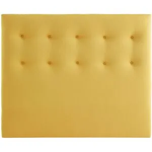 Tête de lit déco capitonnée jaune Aurore - SOMEO 140