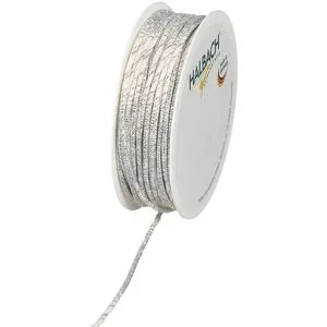 HALBACH Baumwoll Kordel mit Lurex und formbarer Drahtseele - Weiß/Silber
