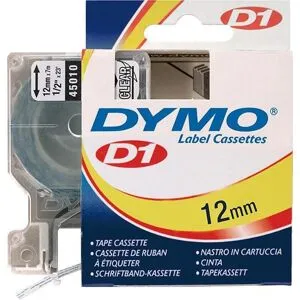 Dymo Märkband Nr. 45010, Svart/transparent, 12mmx7m