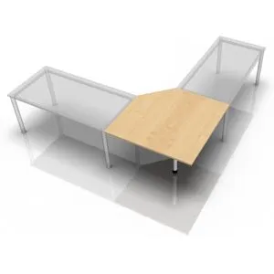 hjh OFFICE PRO JT12 - tablette trapèze 120x120