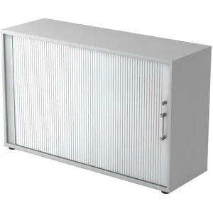 hjh OFFICE PRO BETA 1732S - Gris Armoire à rideaux poignée chrome métal