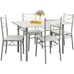 Casaria® Sitzgruppe Paul 5-tlg Samtweiß