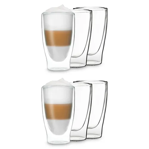 Feelino DUOS doppelwandiges Glas 400 ml Trinkglas Espresso Borosilikatglas