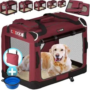 Cadoca® Hundebox Dunkelrot S 50x34x36cm