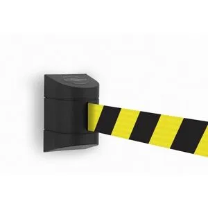 Gerdmans Rajausnauha Tensabarrier Industri, seinään, 7,7 m, nauha: kelta/musta,