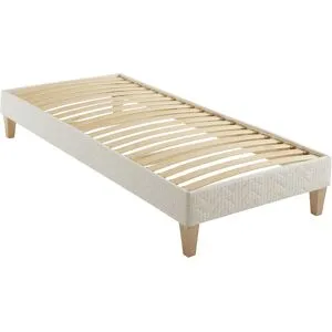 Sommier déco tapissier naturel écru Aube - SOMEO 2x80x200
