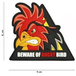 101 INC PVC Patch - Beware Of Angry Bird Triangle
