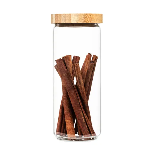 Klarstein Stapelglas mit Bambusdeckel 800 ml stapelbar luftdicht