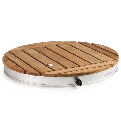 Blumfeldt Sumatra Teak Round Gartendusche Aluminium Teakholz Tragegriff