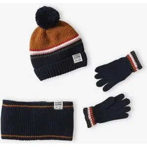 VERTBAUDET Ensemble Bonnet Snood Gants/Moufles 2/3 ans bleu moyen