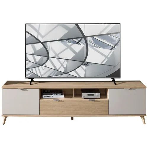 Stylife KOMODA POD TELEVIZI, barvy dubu, kašmírová, 210/56/44 cm