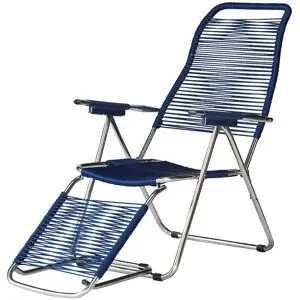 Jan Kurtz (Fiam) Fiam - Liegestuhl Spaghetti, Gestell Aluminium / Bespannung blau