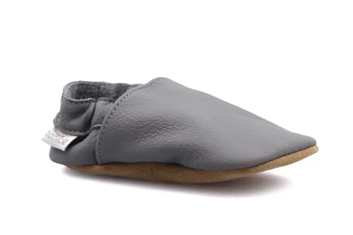 baBice Plain Dark Grey dunkelgraue Krabbelschuhe EU Größe: 21, Innenschuhlänge: 138, Innenschuhbreite: 64