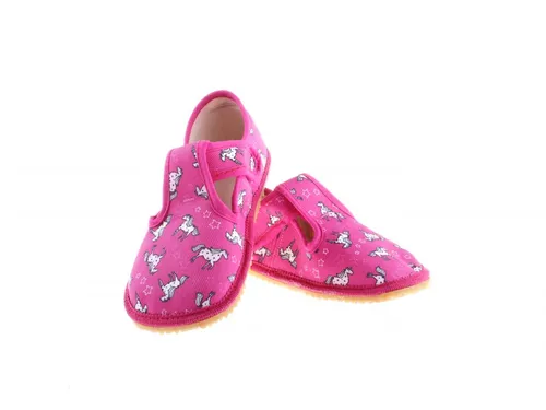 Beda Einhorn Canvas Hausschuhe mit Hinterkappe (BF-060010/W/OP) EU Größe: 32, Innenschuhlänge: 206, Innenschuhbreite: 80