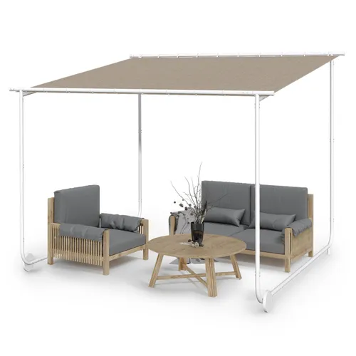 Blumfeldt Nantes Pavillon Gazebo Sonnendach 3x3m Polyester Stahlrahmen UV50+ Bodenrollen