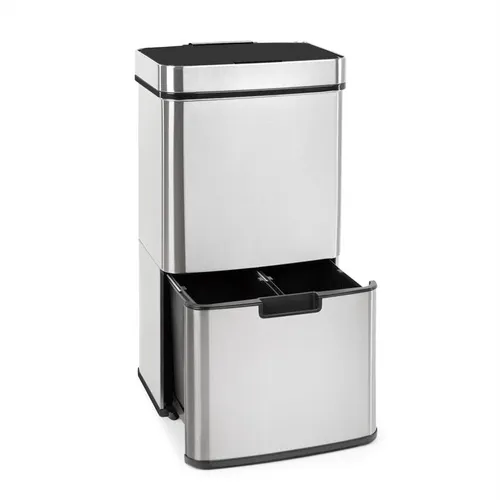 Klarstein Touchless Müllsammler Sensor 72L 4 Behälter ABS PP Edelstahl gebürstet