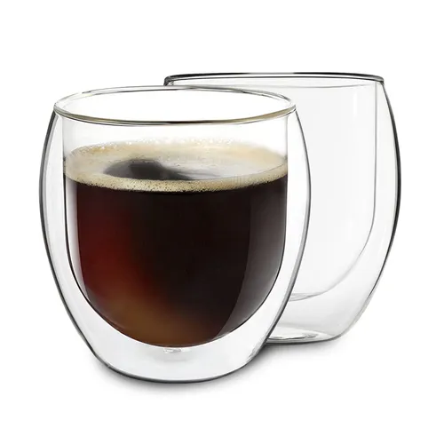 Feelino DUOS Jumbo doppelwandiges Thermoglas 310ml Borosilikatglas handgemacht
