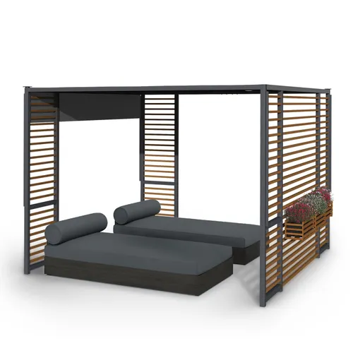 Blumfeldt Valence Gazebo 3x3 m UV50+ wasserabweisend LED-Solar-Beleuchtung Solar-Panel