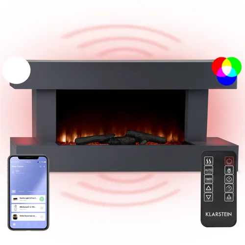 Klarstein Studio Light & Fire 1 Smart Kamin 1000/2000W MDF WiFi-Steuerung