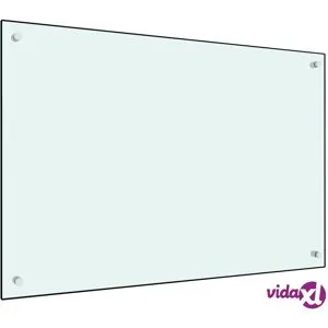 vidaXL Keittiön roiskesuoja valkoinen 90x60 cm karkaistu lasi