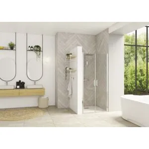 Smart Design 2 Portes Pivotantes Sans Seuil 70 Verre Transparent - Kinedo Pa9070ctne