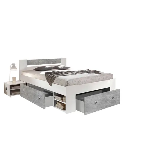 Carryhome ZOSTAVA S POSTEĽOU, 140/200 cm, biela, farba duba