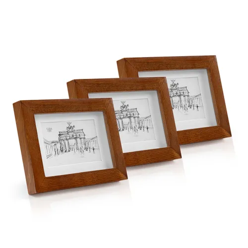 Casa Chic Kenton Bilderrahmen 3er-Set rechteckig 14 x 9 cm Passepartout   Glas