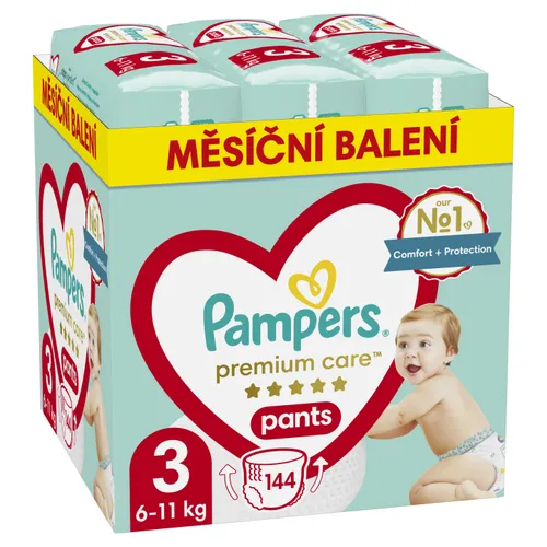 Plenkové Kalhotky Pampers Premium Care Velikost  3, 144 Plenky, 6kg-11kg