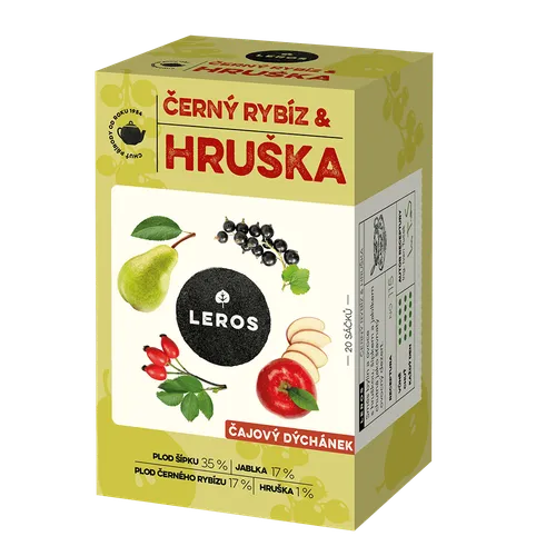 Leros Čajový dýchánek Černý rybíz&hruška 20x2,5 g