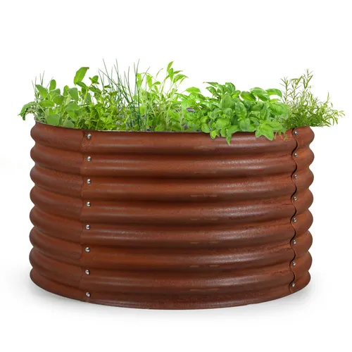 Blumfeldt Rust Grow Hochbeet Gartenbeet verzinktes Stahlblech Rost-Finish