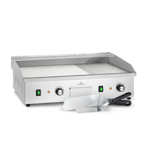 Klarstein Grillmeile 4400 Elektrogrill Plancha 2x2200W Grillplatte Edelstahl